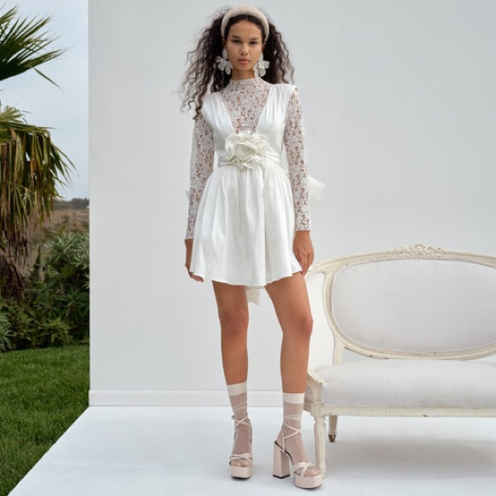 For Love and Lemons Rose Mini Bridal Dress NWT